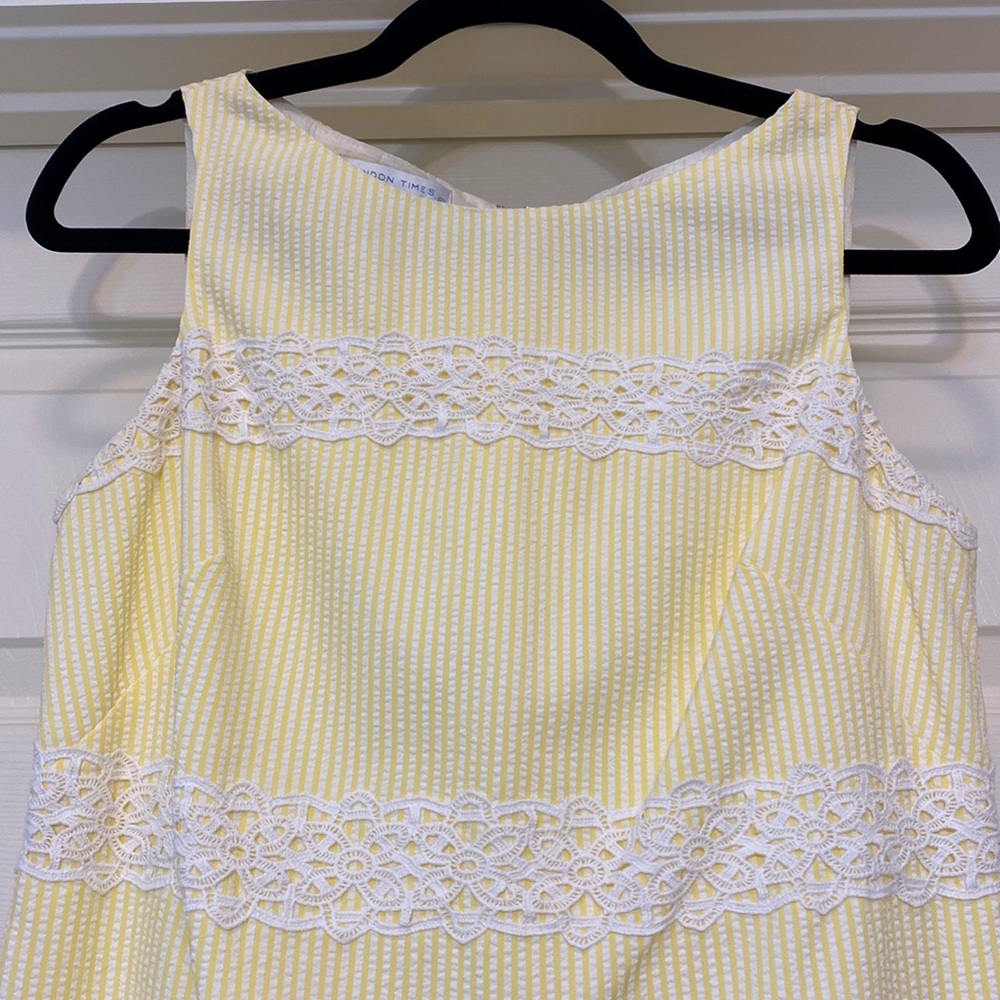 London Times yellow seersucker dress - Picture 2 of 4